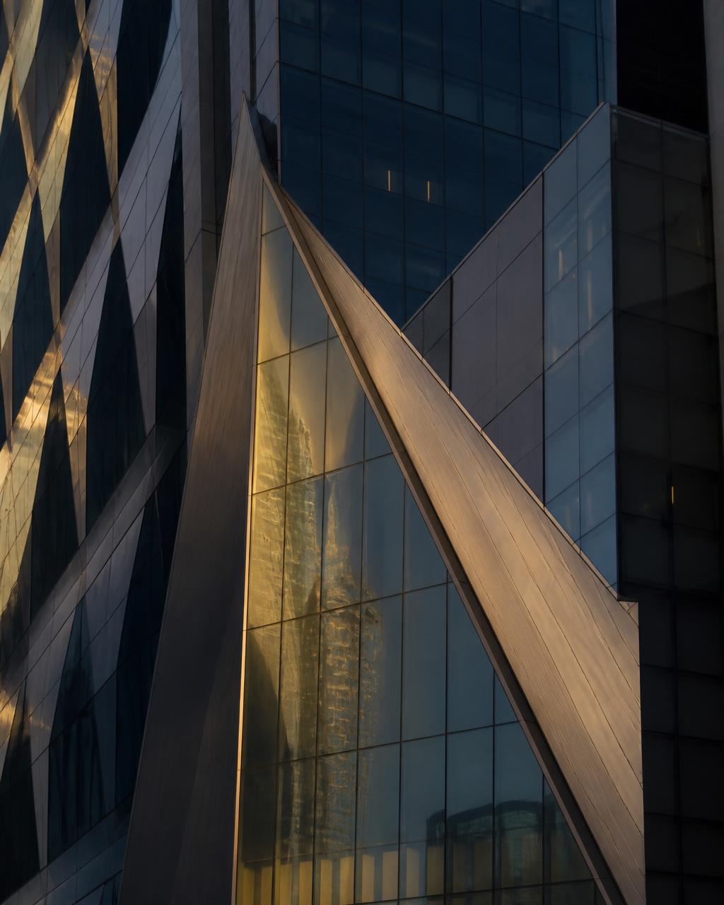 Architectural detail of a modern Dubai tower facade